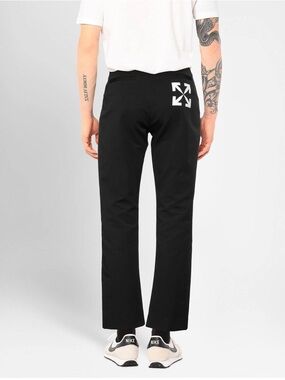 Off-White Black Straight-Leg Jeans with White Arrow Motif